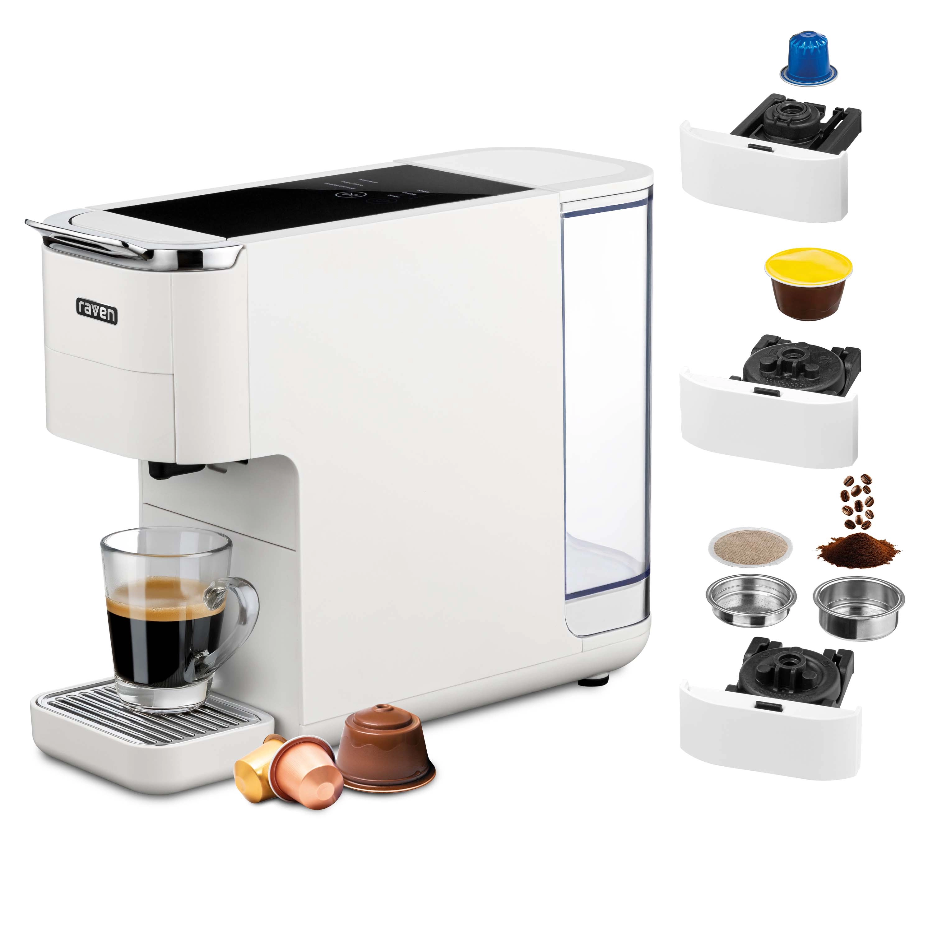 Ekspres Raven EEK001B Biały 3 adaptery do kawy