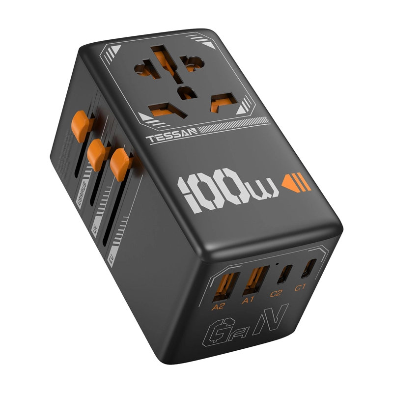 Adapter podróżny Tessan TS-WTA04 100W 2x USB-C 2x USB-A