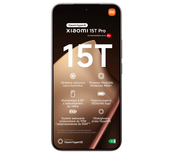 Xiaomi 15T Pro 12/512GB Funkcje AI 6,83" 144Hz 50Mpix Złoty - ⚡ BESTSELLERY ⚡ - Kup na Raty - RRSO 0%