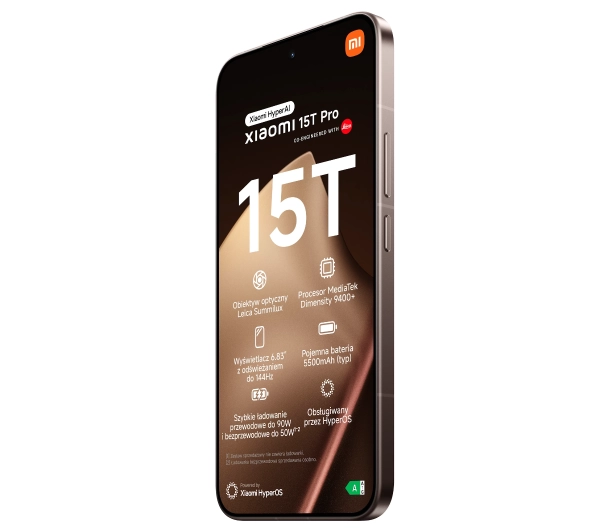 Xiaomi 15T Pro 12/512GB Funkcje AI 6,83" 144Hz 50Mpix Złoty - ⚡ BESTSELLERY ⚡ - Kup na Raty - RRSO 0%