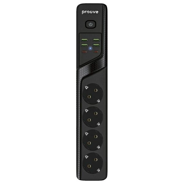 Listwa Proove PSP442420001 4 gniazda, 4x USB-A, 2x USB-C 2m Czarny
