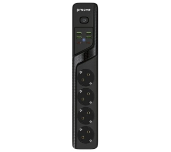 Listwa Proove PSP442420001 4 gniazda, 4x USB-A, 2x USB-C 2m Czarny