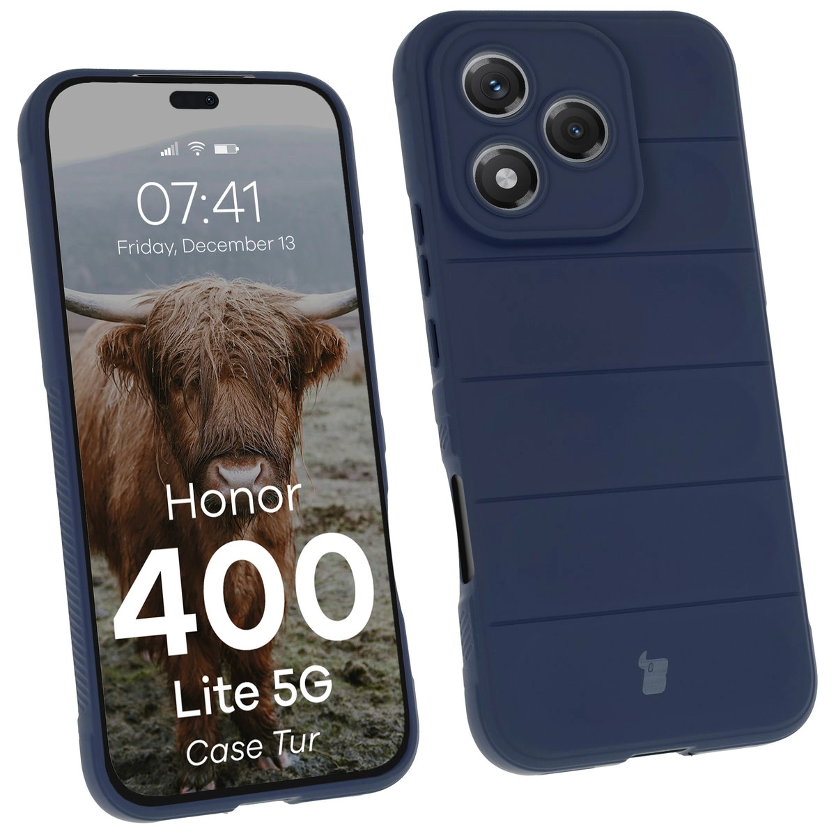 Etui Bizon Tur do Honor 400 Lite 5G Granatowy