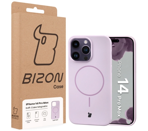 Bizon Soft z MagSafe do Apple iPhone 14 Pro Max Fioletowy
