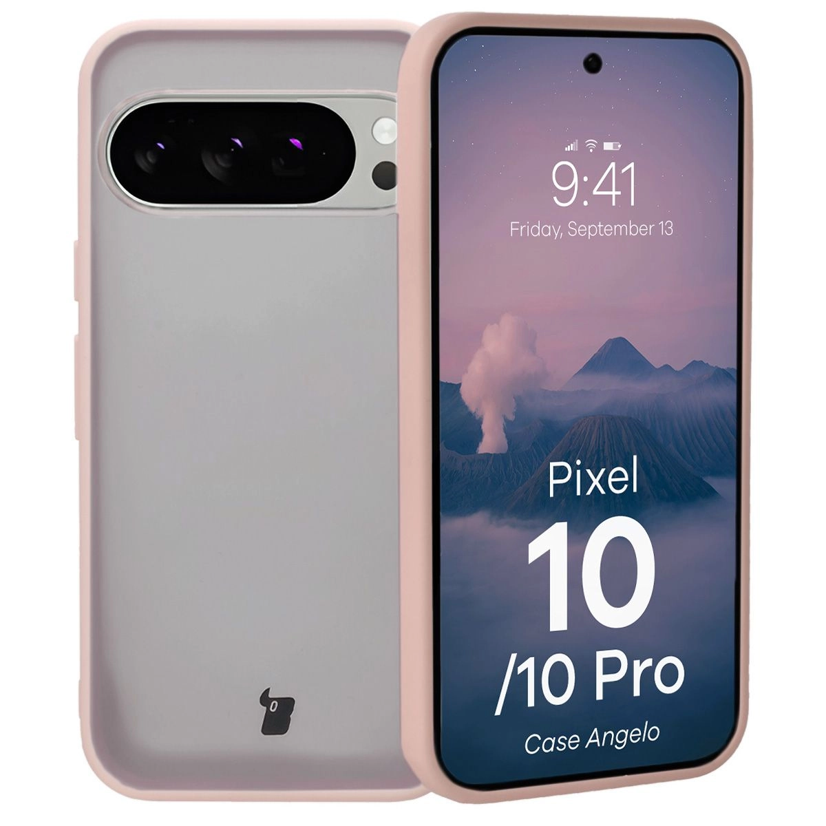 Etui Bizon Angelo do Google Pixel 10 / Google Pixel 10 Pro z różową ramką
