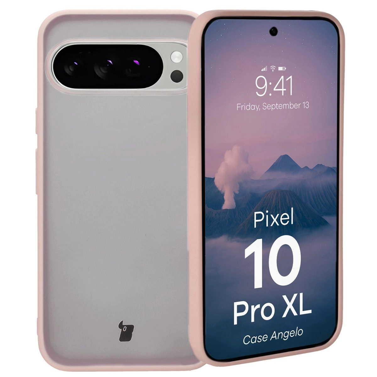Etui Bizon Angelo do Google Pixel 10 Pro XL z różową ramką