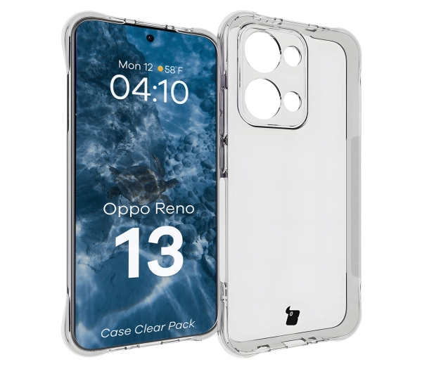 Bizon elastyczne etui Salpa + 2x szkło hartowane Clear Pack do Oppo Reno13