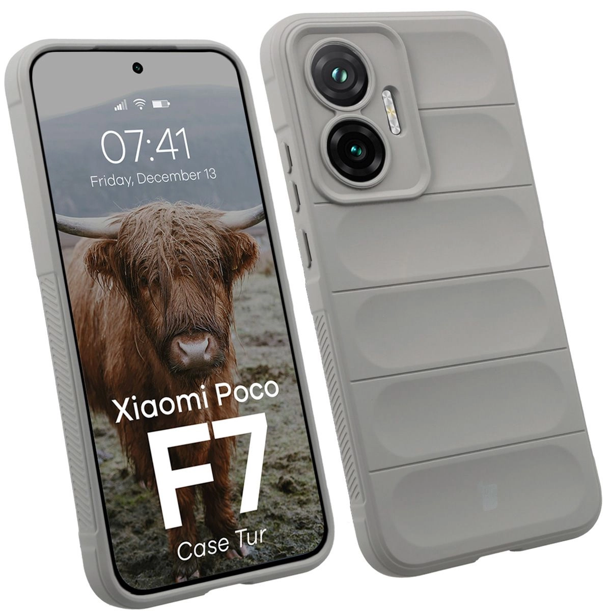 Etui Bizon Tur do Xiaomi Poco F7 Jasnoszary