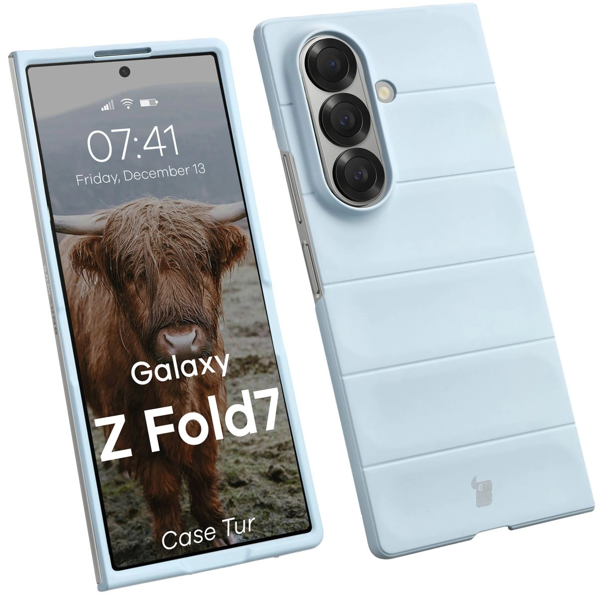Etui Bizon Tur do Samsung Galaxy Z Fold7 Jasnoniebieski