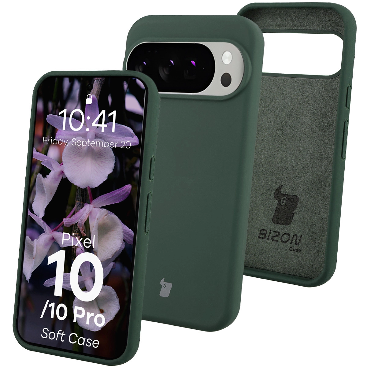 Etui Bizon Soft do Google Pixel 10 / Google Pixel 10 Pro Ciemnozielony