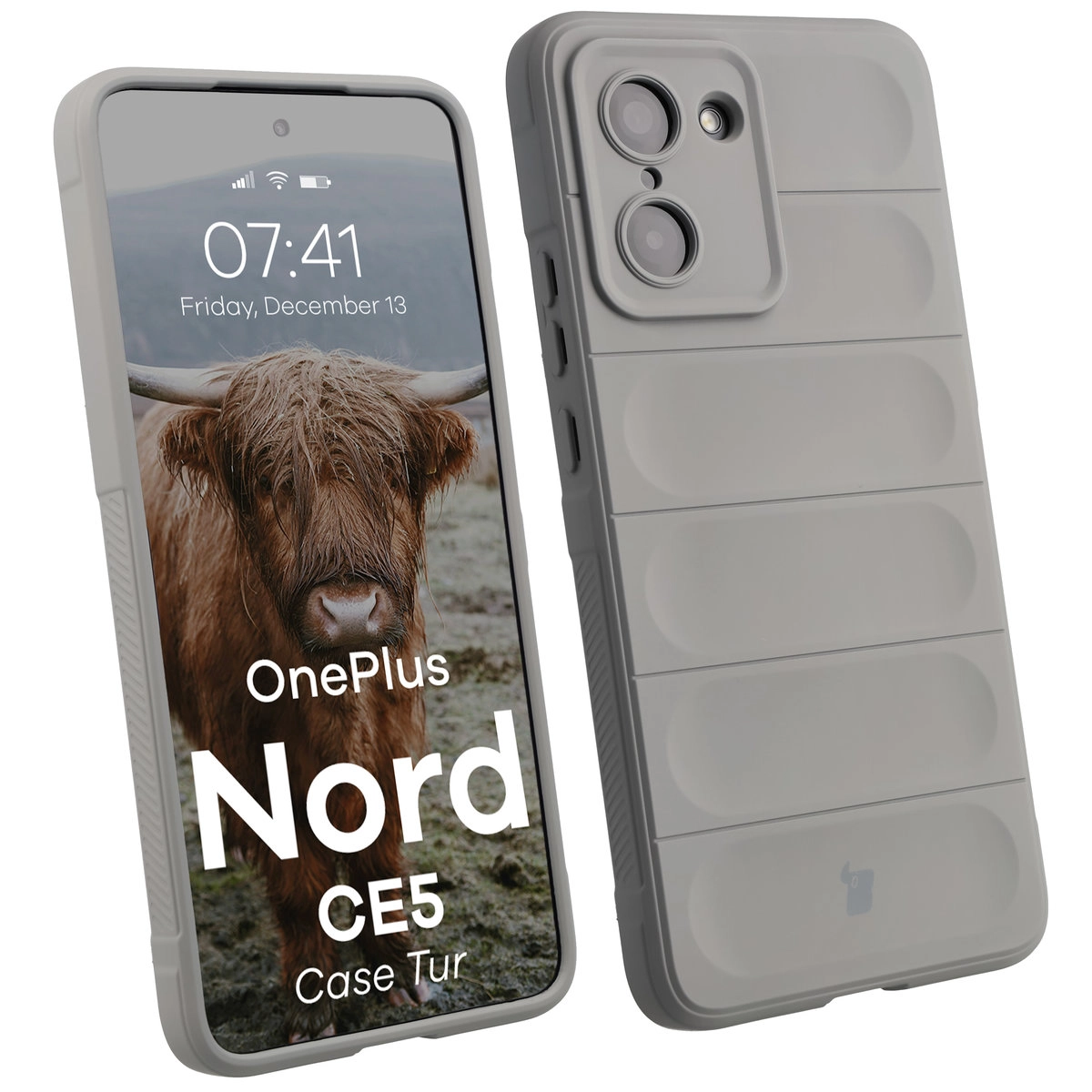 Etui Bizon Tur do OnePlus Nord CE5 5G Jasnoszary
