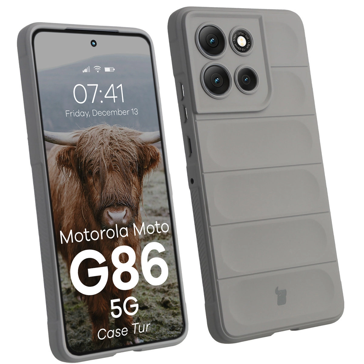 Etui Bizon Tur do Motorola Moto G86 5G Jasnoszary