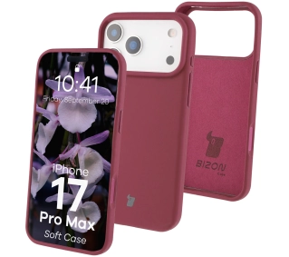 Bizon Silikonowe Soft do Apple iPhone 17 Pro Max Śliwkowy