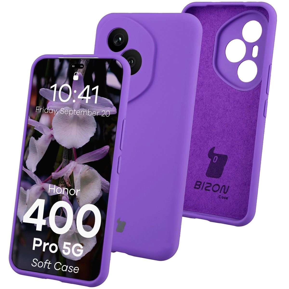 Etui Bizon Soft do Honor 400 Pro 5G Fioletowy
