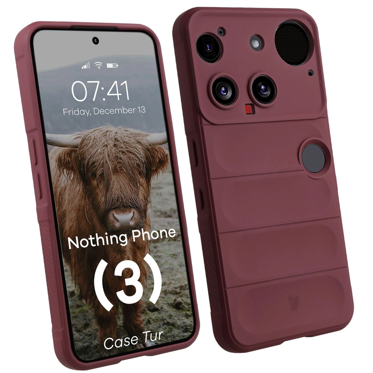 Etui Bizon Tur do Nothing Phone 3 Ciemnofioletowy