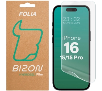 Folia hydrożelowa Bizon na ekran Hydrogel Front do iPhone 15 / 15 Pro / 16 1 sztuka
