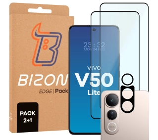 Bizon 2x szkło + szybka na aparat Edge 2 Pack do Vivo V50 Lite 4G / Vivo V50 Lite 5G
