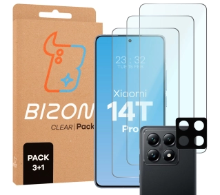 Bizon 3x szkło + szybka na aparat Clear 2 Pack do Xiaomi 14T Pro