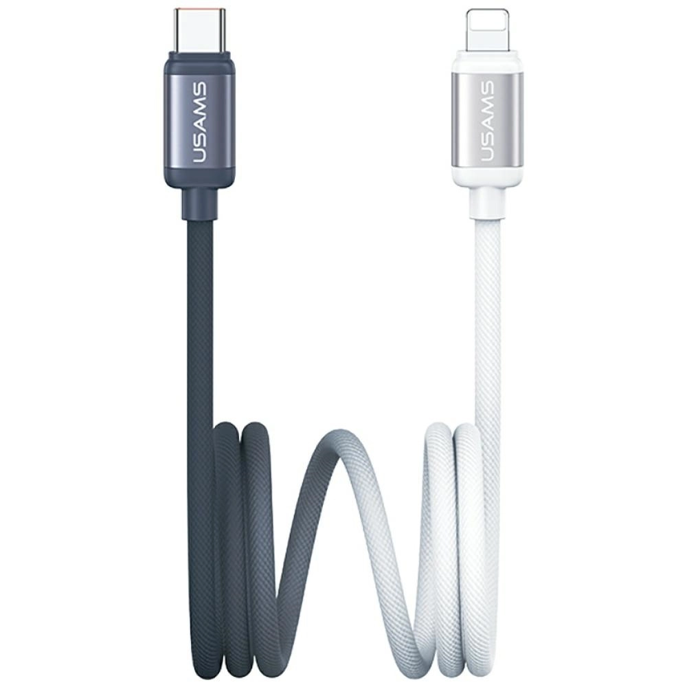 Kabel USAMS Bicolor Series PD 30W USB-C do Lightning 1,2m Czarno-biały
