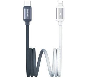 Kabel USAMS Bicolor Series PD 30W USB-C do Lightning 1,2m Czarno-biały