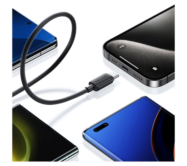USAMS KY Series 60W USB-C do USB-C 1m Czarny