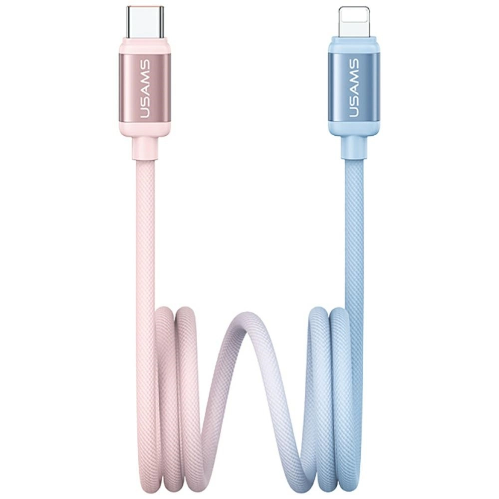 Kabel USAMS Bicolor Series PD 30W USB-C do Lightning 1,2m Niebiesko-różowy