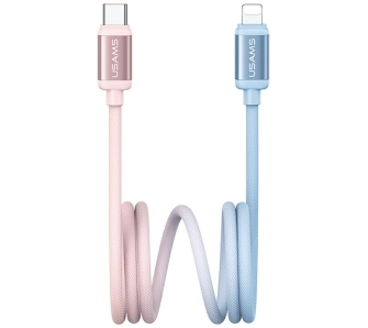 Kabel USAMS Bicolor Series PD 30W USB-C do Lightning 1,2m Niebiesko-różowy