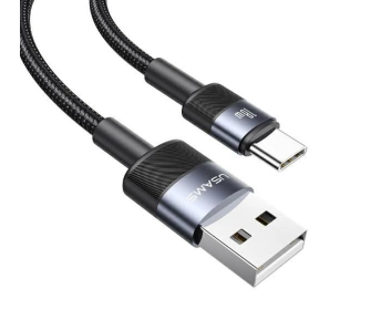 Kabel USAMS USB do USB-C 3A 1,2m Fast Charging Stalowy