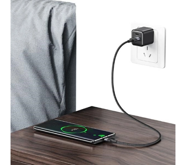 USAMS USB do USB-C 3A 1,2m Fast Charging Stalowy