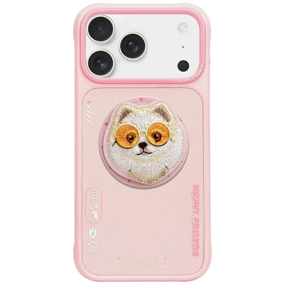 Etui Nimmy Glasses Cool Dog MagSafe do iPhone 17 Pro Max Różowy