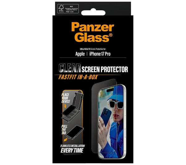 PanzerGlass Ultra-Wide Fit Fastfit do iPhone 17 Pro Max