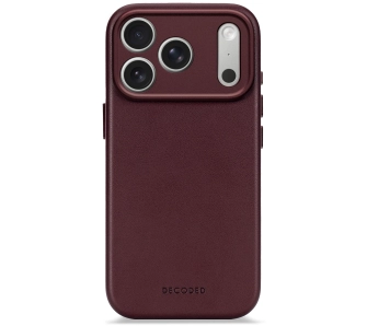 Etui Decoded Leather Backover MagSafe do iPhone 17 Pro Max Bordowy