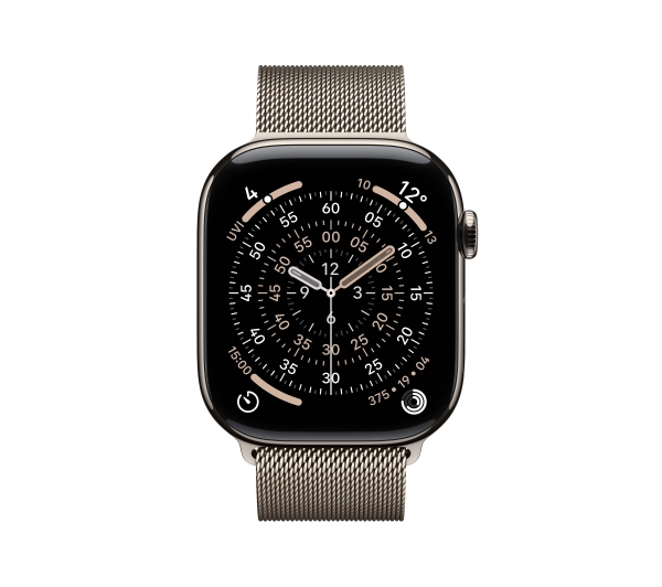Apple Watch Series 11 GPS + Cellular 46mm Tytan Naturalny Bransoleta mediolańska Naturalny S/M - Kup na Raty - RRSO 0%
