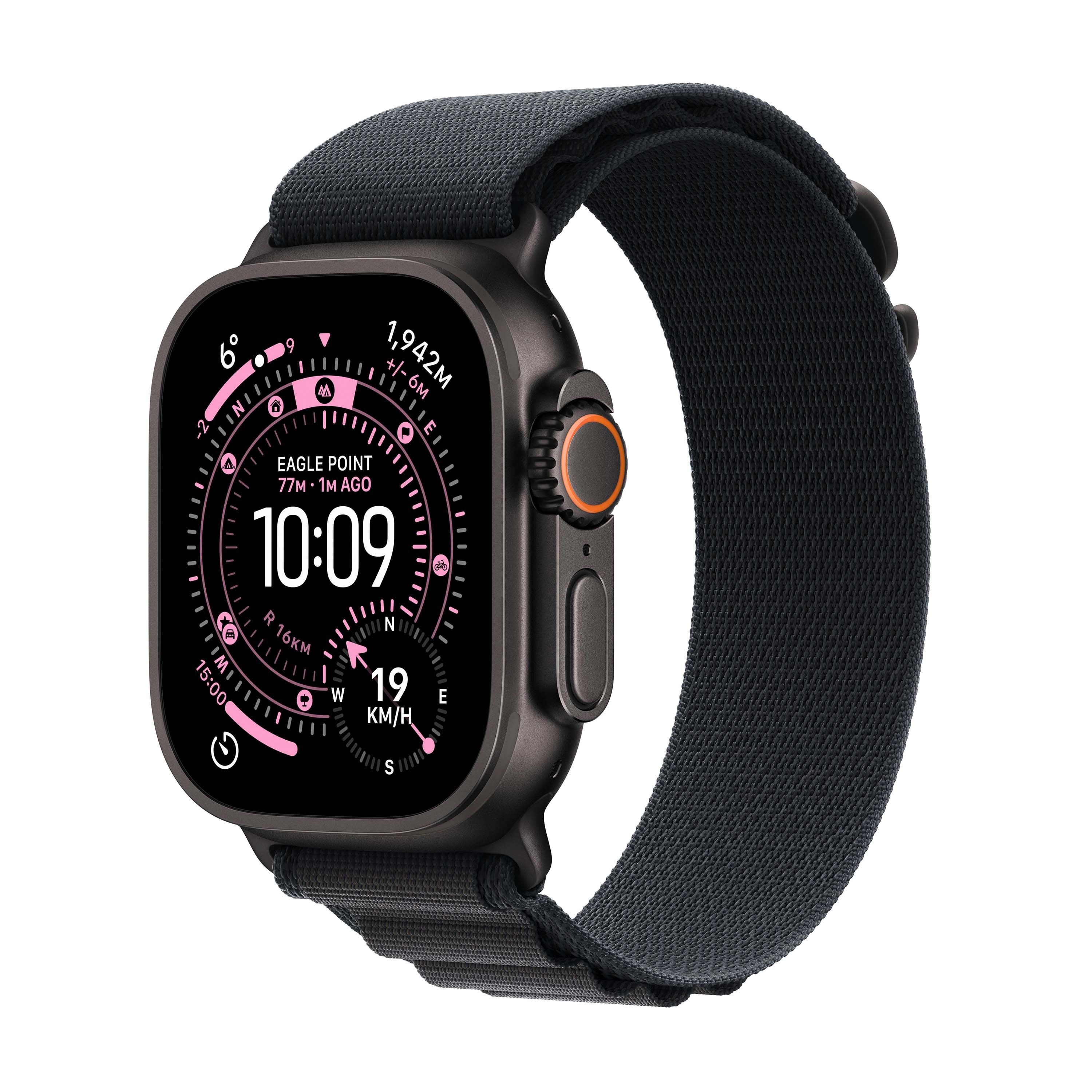 Apple Watch Ultra 3 GPS + Cellular koperta z tytanu Czarna 49mm Opaska Alpine Czarna Rozmiar M