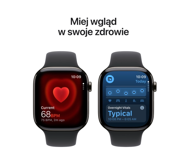 Apple Watch Series 11 GPS + Cellular 42mm Tytan Łupek Pasek sportowy Czarny M/L - Kup na Raty - RRSO 0%