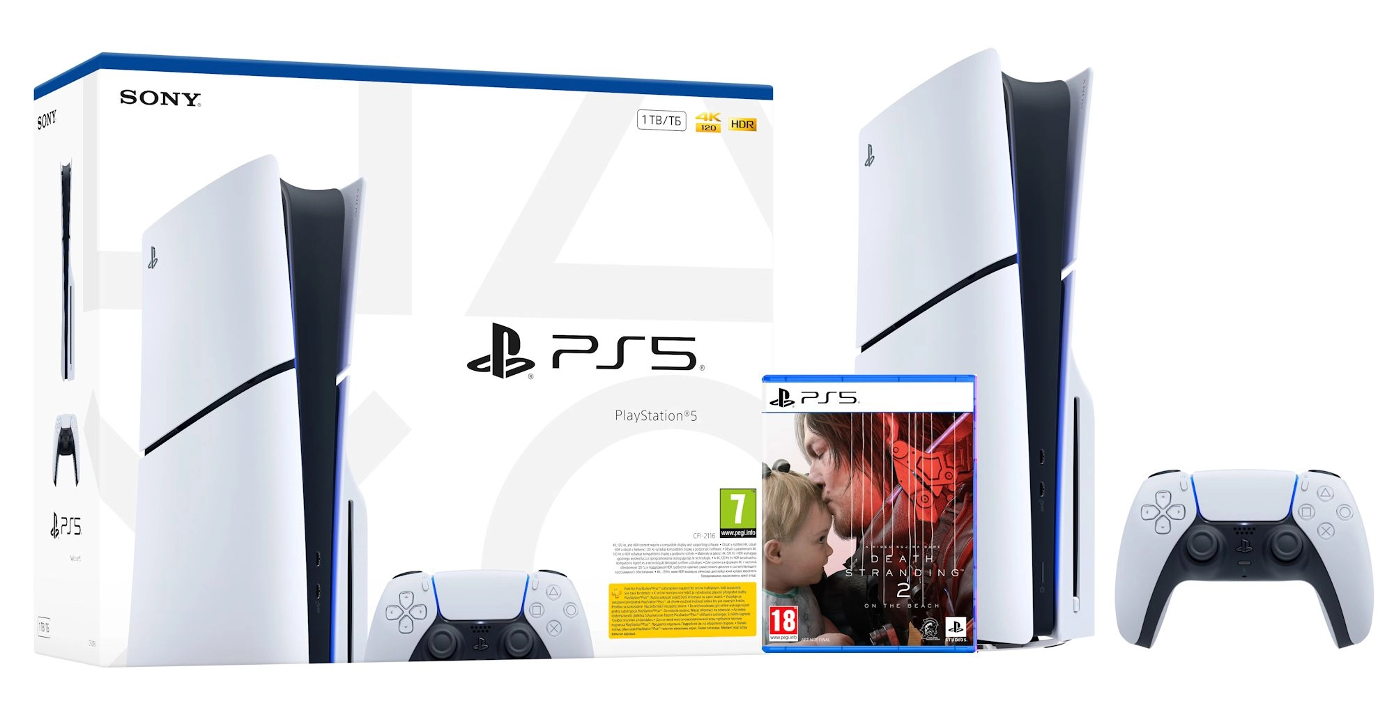 Konsola Sony PlayStation 5 Slim E Chassis (PS5) 1TB z napędem + Death Stranding 2 On the Beach