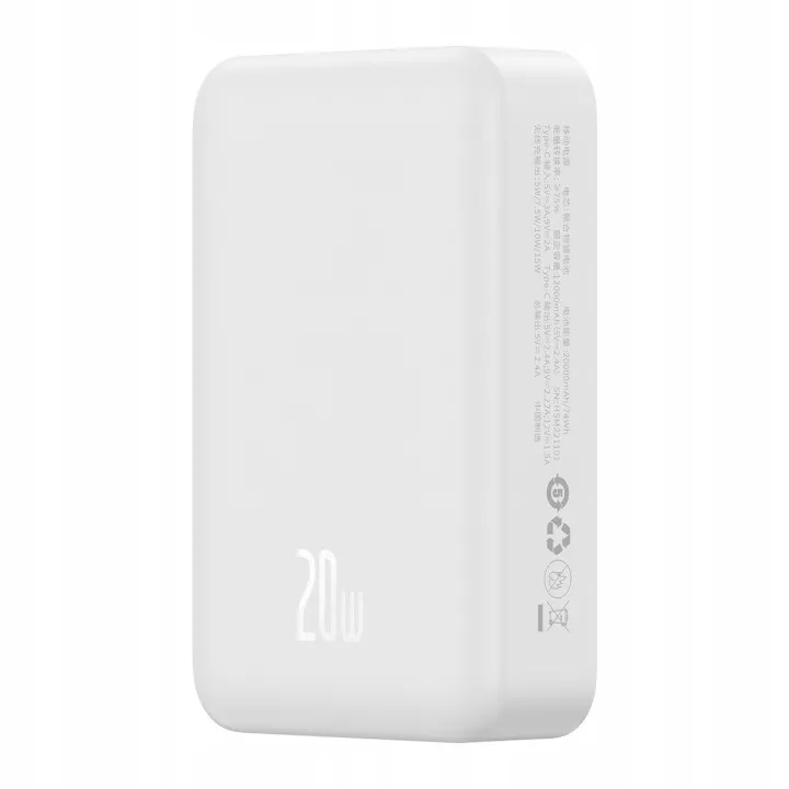 Powerbank Baseus EnerFill FM41 Mini Magnetic 20000mAh 20W Biały