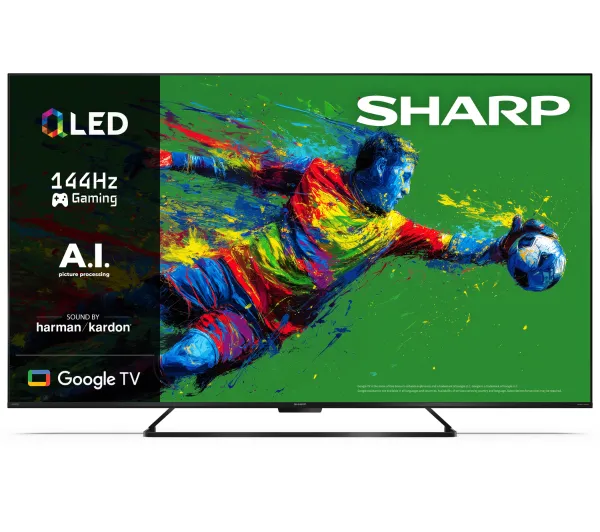 Sharp 65HR8765E 65" QLED 4K 144Hz Google TV Funkcje AI  Dolby Vision IQ Dolby Atmos DTS X HDMI 2.1 DVB-T2