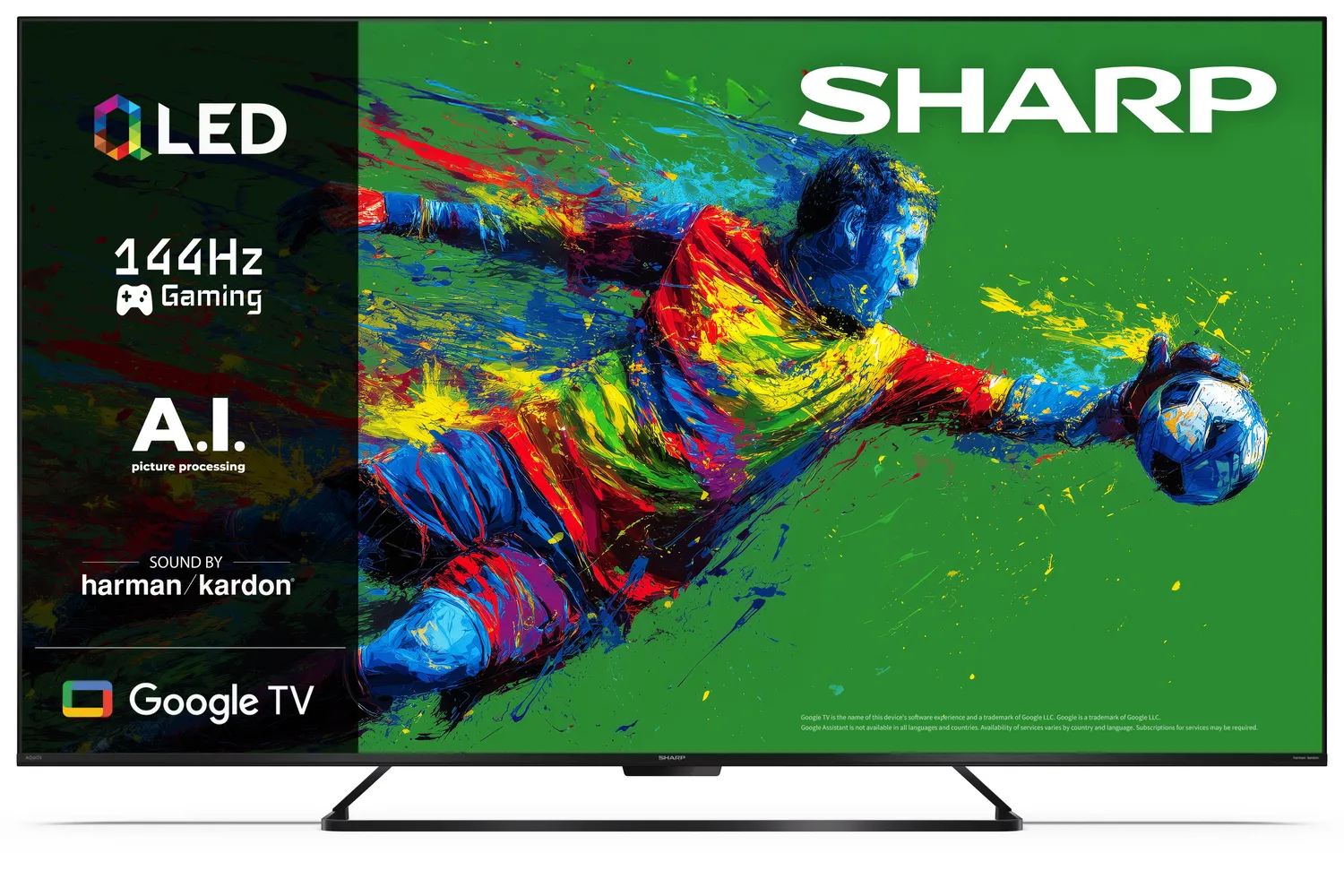 Telewizor Sharp 65HR8765E 65" QLED 4K 144Hz Google TV Funkcje AI  Dolby Vision IQ Dolby Atmos DTS X HDMI 2.1 DVB-T2