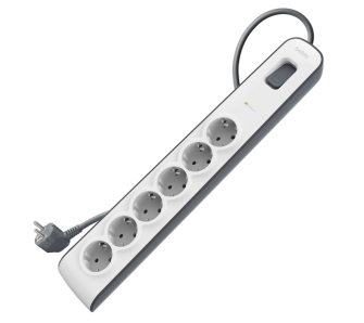 Listwa Belkin BSV603VF2M-V2 6 gniazd, 2m Biało-czarny