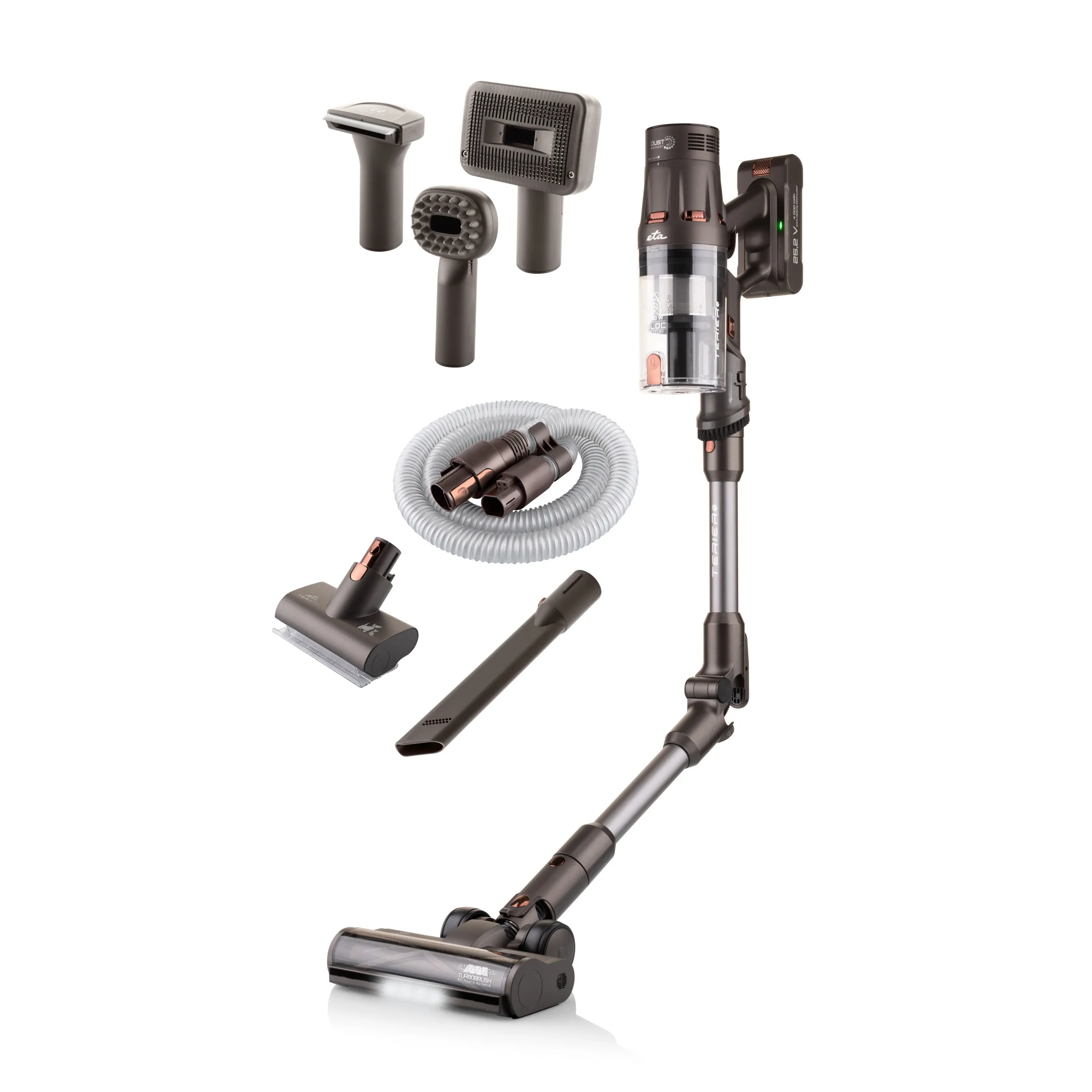 Odkurzacz bezprzewodowy ETA Terier ETA524790000 80min Wymienny akumulator Mini elektroszczotka