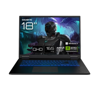 Laptop gamingowy Gigabyte Gaming A18 3VHK3EEC93SH 18" 165Hz R7 260 16GB RAM 512GB Dysk SSD RTX5060 DLSS4 Win11 Czarny Funkcje AI