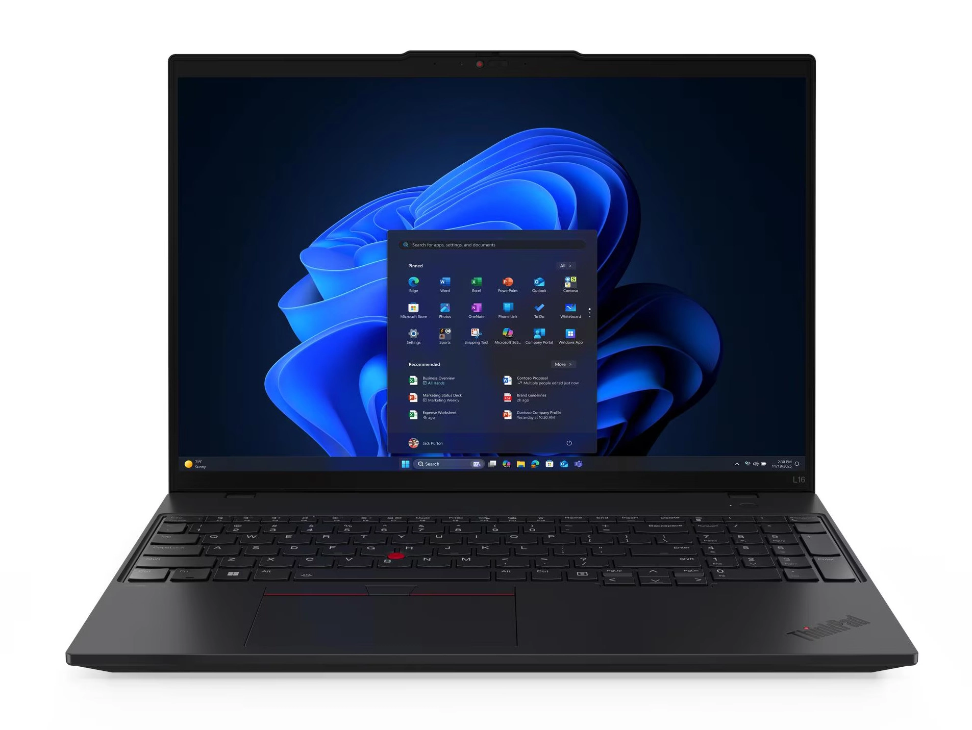 Laptop biznesowy Lenovo ThinkPad L16 Gen 2 16" Ryzen 7 Pro 250 16GB RAM 512GB Dysk SSD Win11 Pro Czarny Funkcje AI