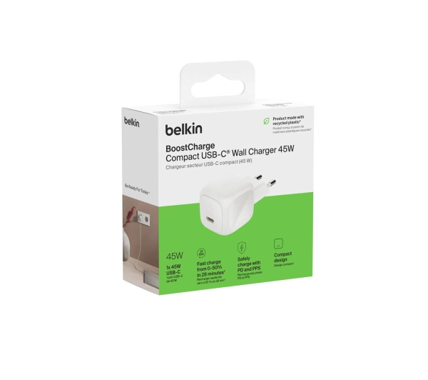 Belkin USB-C 45W PD 3.1 BoostCharge Biały