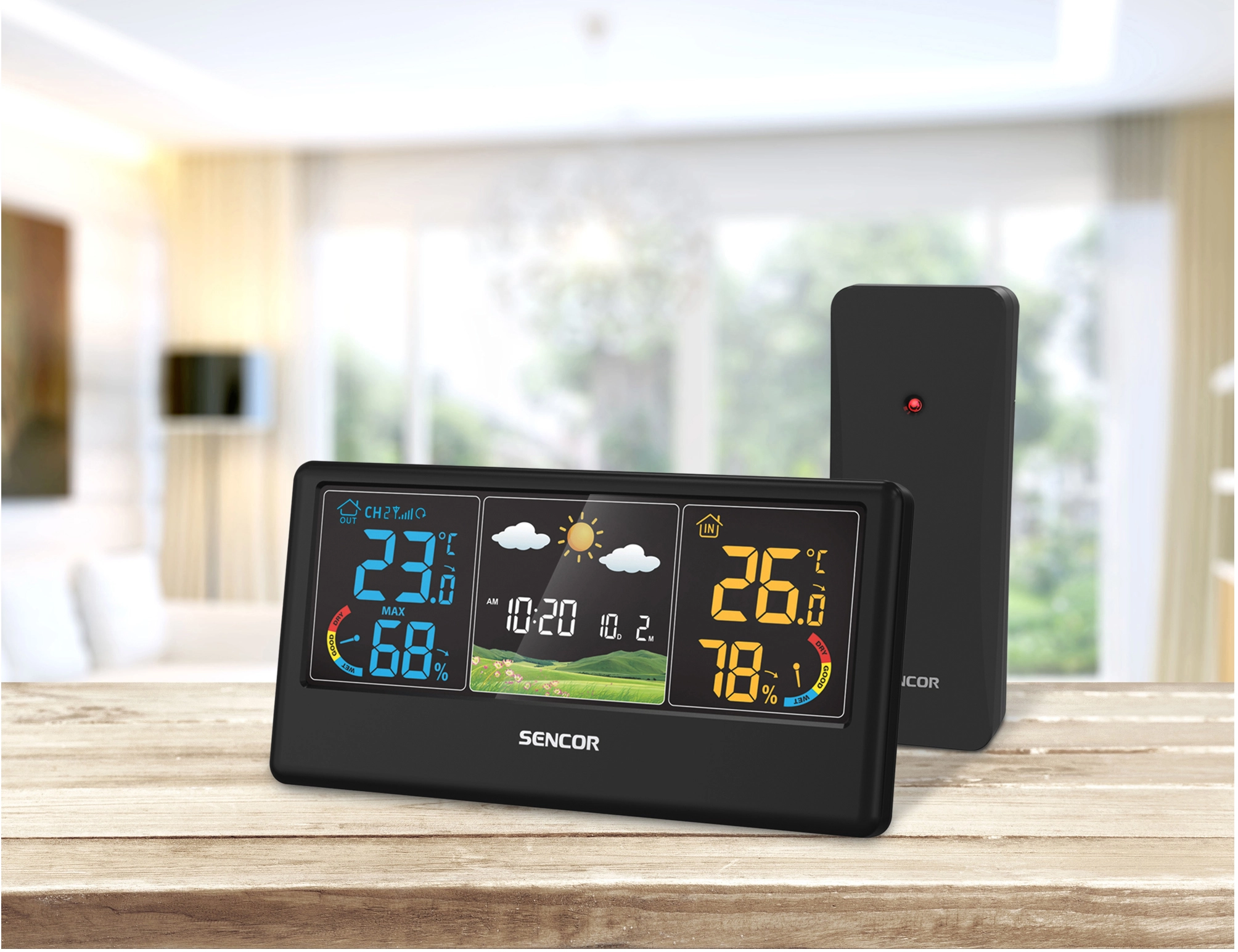 Stacja pogody Sencor SWS4100B 1 bezprzewodowy czujnik w zestawie