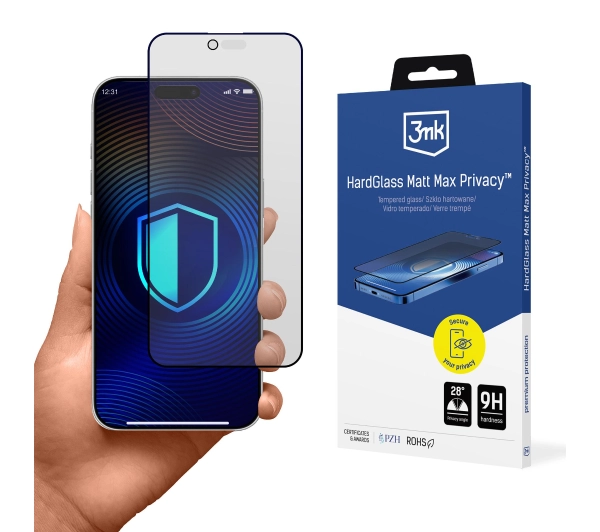 Szkło hartowane 3MK HardGlass Matt Max Privacy do Apple iPhone Air