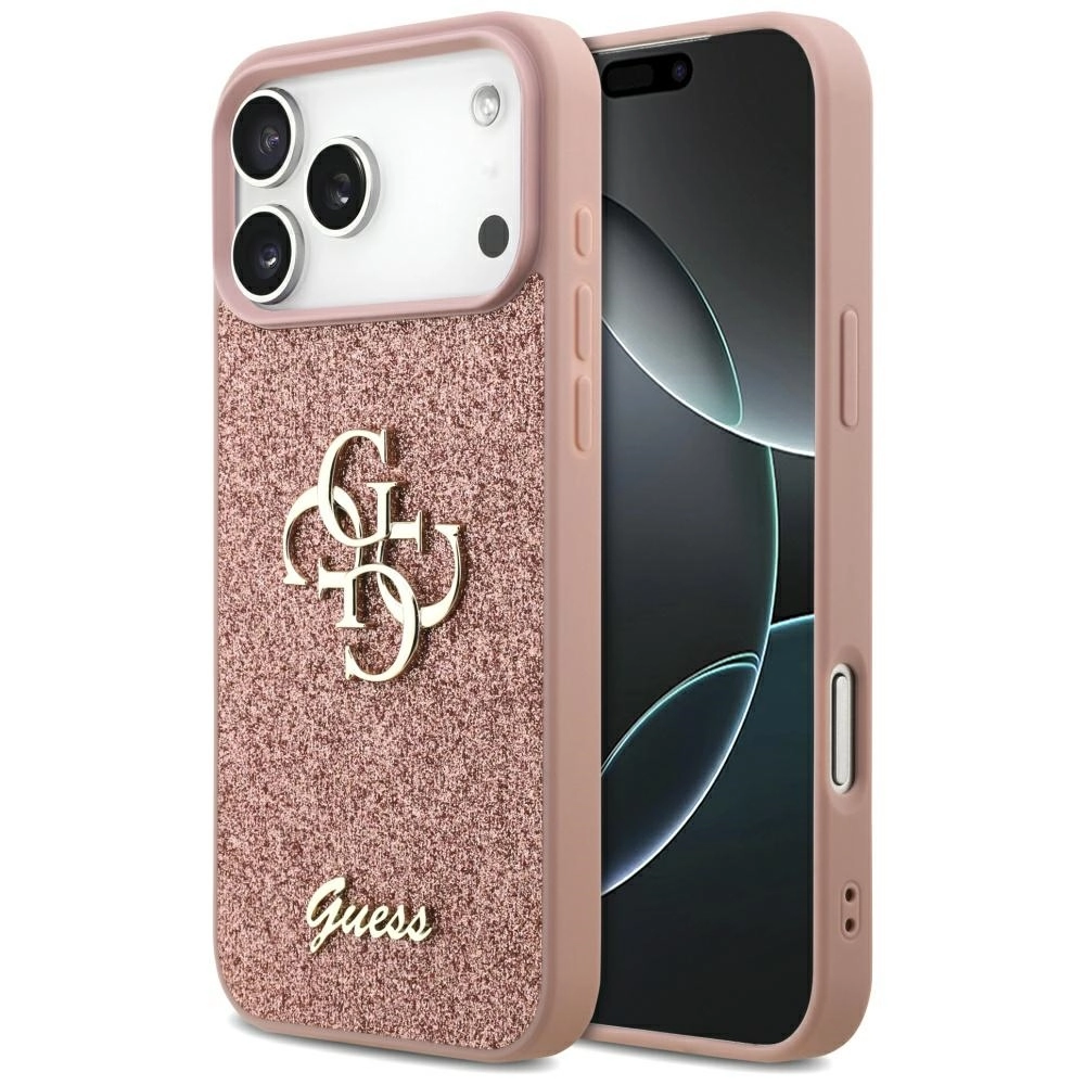 Etui Guess Fixed Glitter Big 4G do iPhone 17 Pro Max różowy