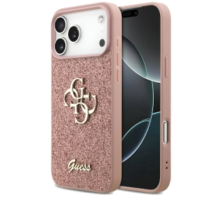 Guess Fixed Glitter Big 4G do iPhone 17 Pro Max różowy