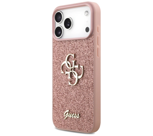 Guess Fixed Glitter Big 4G do iPhone 17 Pro Max różowy