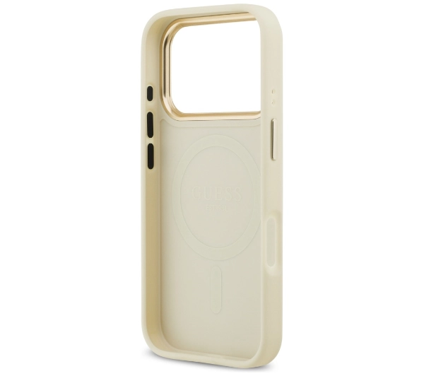 Guess Peony Hot Stamp MagSafe do iPhone 17 Pro beżowy
